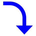 Right Arrow Curving Down