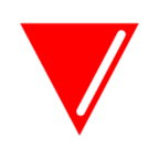Red Triangle Pointed Down