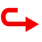 Left Arrow Curving Right
