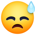 Downcast Face with Sweat