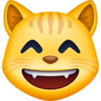 Grinning Cat with Smiling Eyes