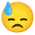 Downcast Face with Sweat