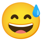 Grinning Face with Sweat