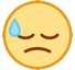 Downcast Face with Sweat