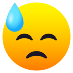 Downcast Face with Sweat