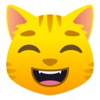 Grinning Cat with Smiling Eyes