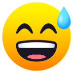 Grinning Face with Sweat