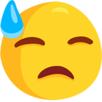 Downcast Face with Sweat
