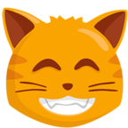 Grinning Cat with Smiling Eyes