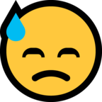 Downcast Face with Sweat