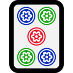 Mahjong Tile Five of Circles