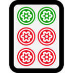 Mahjong Tile Six of Circles