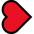 Rotated Heavy Black Heart Bullet