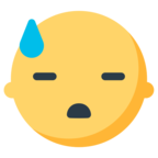 Downcast Face with Sweat