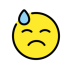 Downcast Face with Sweat