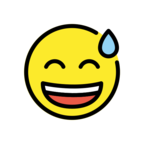 Grinning Face with Sweat