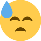 Downcast Face with Sweat