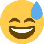 Grinning Face with Sweat
