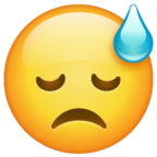 Downcast Face with Sweat